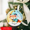 Baby's First Christmas Ornament 2026, Custom Name Baby Fox 1st Xmas Ceramic Ornament, Personalized Cute Fox 1st Christmas Ornament Gifts for Son Daughter, Customized Kid Animal Christmas Ornament view 2