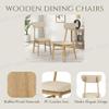 Fefances Elegant 6-Piece Dining Set: High-Gloss White Tabletop with Light Oak Accents, Including 1 Rectangular Table, 1 Bench, & 4 Comfortable ChairsWhite view 4