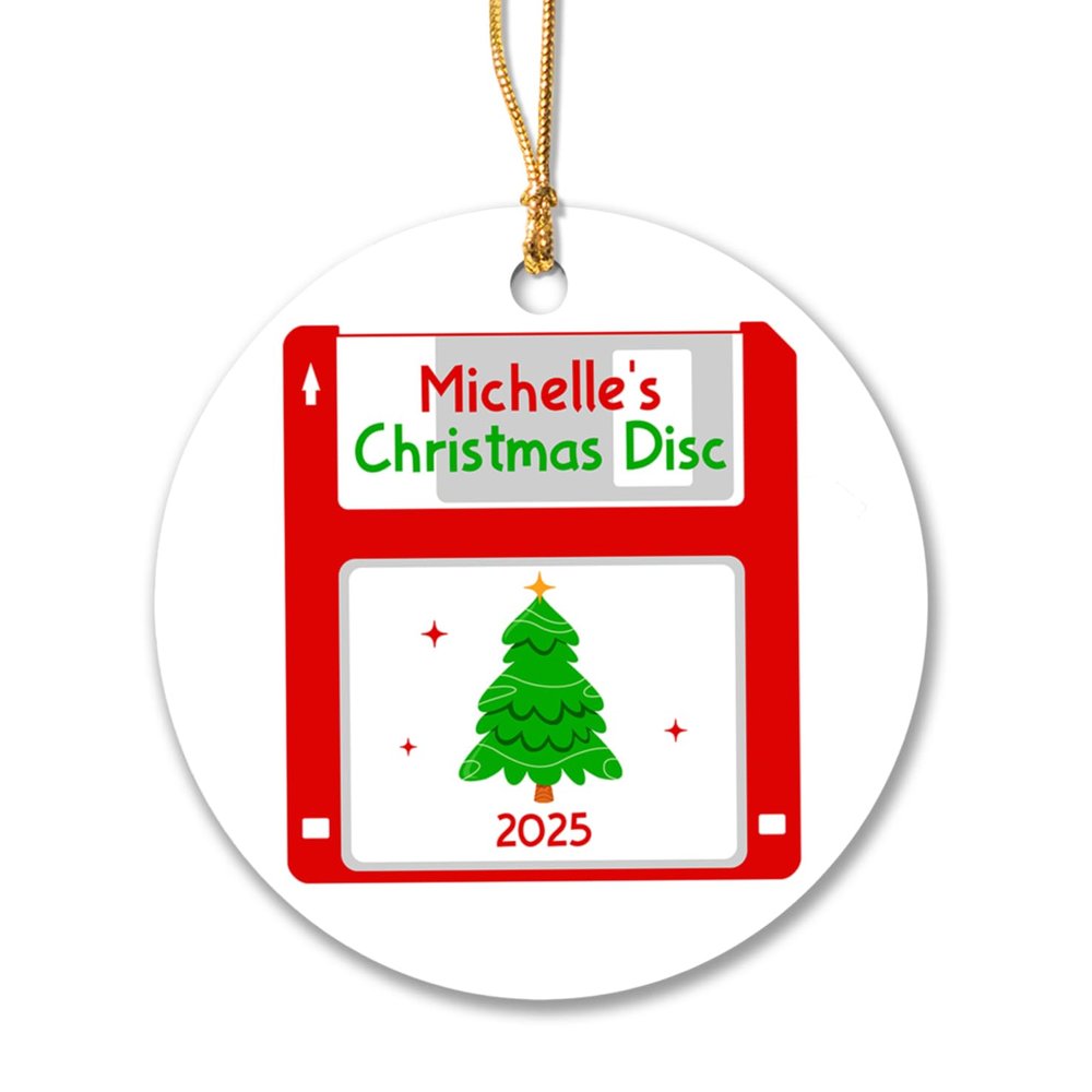Christmas Disc Ornament 2025, Personalized Christmas Disc Xmas Tree Ornament Decorations, Christmas Disc Ornament Keepsake Gifts for Family Friends Kids, Custom Name & Year Christmas Disc Ornaments