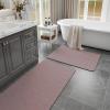 Blush Pink Bath Mat Set 2 Piece - Quick Dry Super Absorbent Diatomaceous Earth Bathroom Rugs With Rubber Backing Non-Slip for Shower Floor, 47x17 + 24x17 view 1