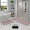 Blush Pink Bath Mat Set 2 Piece - Quick Dry Super Absorbent Diatomaceous Earth Bathroom Rugs With Rubber Backing Non-Slip for Shower Floor, 47x17 + 24x17 view 2
