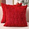 Allorry Christmas Pillow Covers 16 x 16 Set of 2 Christmas Decoration Red Xmas Tree Pillow Cases Plush Faux Fur Soft Cushion Case for Winter Xmas Holiday Home Bedroom Sofa Decors SY-003-B16 view 1