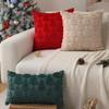 Allorry Christmas Pillow Covers 16 x 16 Set of 2 Christmas Decoration Red Xmas Tree Pillow Cases Plush Faux Fur Soft Cushion Case for Winter Xmas Holiday Home Bedroom Sofa Decors SY-003-B16 view 4