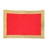 Set of 2 Small Chunari/Chunar/Chunni Decorative Cloth + Pooja Mat/Aasan (Size:- Chunari - 18" X 12"& Mat -10 "X 7")for Indian Traditional Pooja Multipurpose New year gifts Decorations Item (Red) view 2