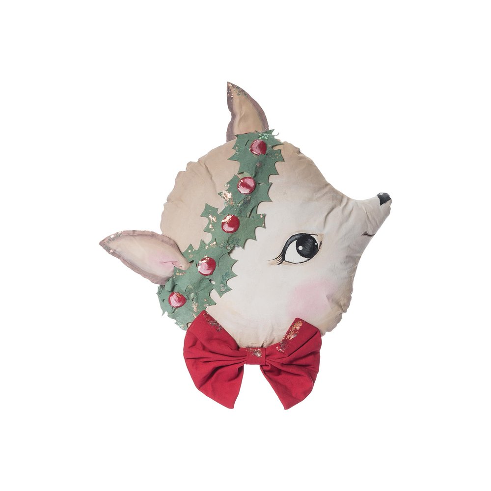 GALLERIE II Rein Zombinaland Soft Decorative Figurine Doll Pillow Reindeer Deer Christmas Xmas Festive Home Living Room Shelf End Table Couch Sofa Chair Decor Decoration Beige
