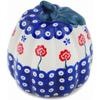 Polmedia Polish Pottery Pumpkin Figurine - Blue Eye Spring Pattern Handmade in Boleslawiec Poland by Ceramika Bona + Certificate of Authenticity view 1