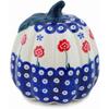 Polmedia Polish Pottery Pumpkin Figurine - Blue Eye Spring Pattern Handmade in Boleslawiec Poland by Ceramika Bona + Certificate of Authenticity view 3