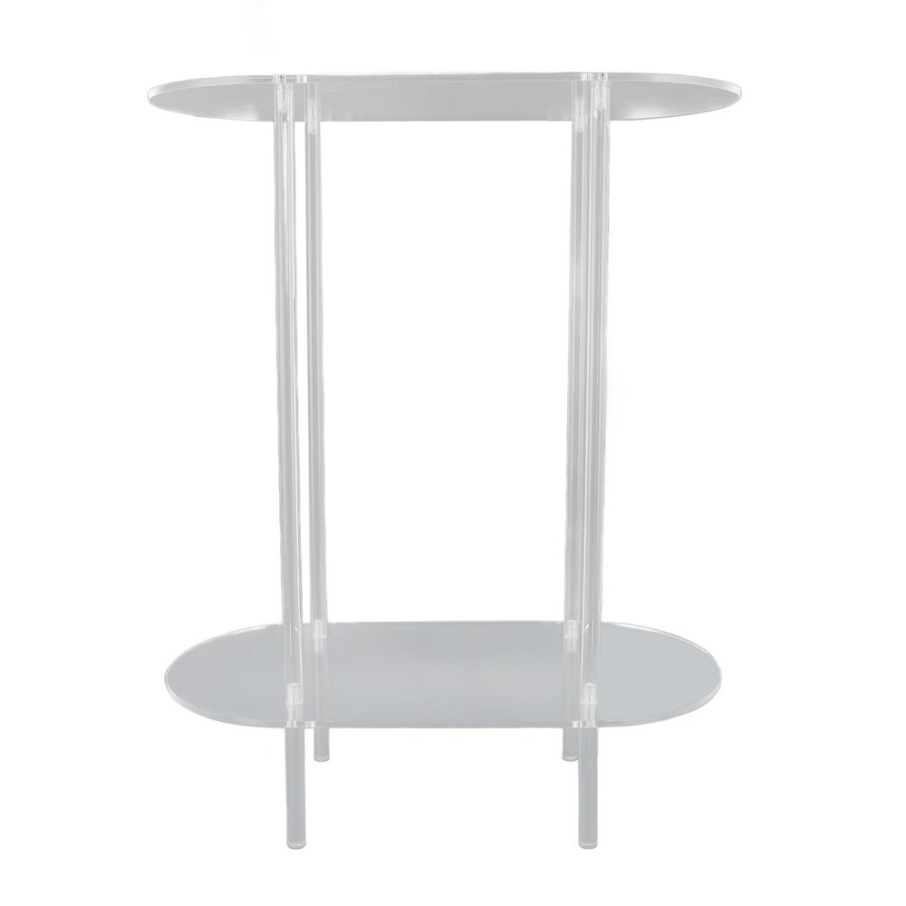 TOPINCN Acrylic Side Table, 2 Tier End Table Transparent Oval for Living Room Office Bedroom, Coffee Table with Detachable Design, Lightweight and Sturdy