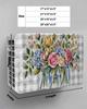 Floral Yellow Indoor Air Conditioner Cover for Window Units, Double Insulation Adjustable Waterproof Indoor AC Cover with Elastic Straps 21'' x 15'' x 3.5'' Rose Flower Eucalyptus Leaf Botanical Herbs view 2