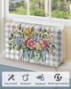 Floral Yellow Indoor Air Conditioner Cover for Window Units, Double Insulation Adjustable Waterproof Indoor AC Cover with Elastic Straps 21'' x 15'' x 3.5'' Rose Flower Eucalyptus Leaf Botanical Herbs view 4