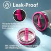 2 Pack Replacement Leak Proof Lid Compatible with Stanley 40oz Quencher Tumbler,100 color combinations for Stanley Cup Accessories,Flip Straw Lids for Quencher H2.0 (Rose Red, +Peach Pink) view 3