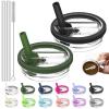 2 Pack Replacement Leak Proof Lid Compatible with Stanley 40oz Quencher Tumbler,100 color combinations for Stanley Cup Accessories,Flip Straw Lids for Quencher H2.0 (Army Green, +Black) view 1