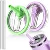 2 Pack Replacement Leak Proof Lid Compatible with Stanley 40oz Quencher Tumbler,100 color combinations for Stanley Cup Accessories,Flip Straw Lids for Quencher H2.0 (Grass Green +Violet) view 1