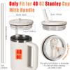 2 Pack Replacement Leak Proof Lid Compatible with Stanley 40oz Quencher Tumbler,100 color combinations for Stanley Cup Accessories,Flip Straw Lids for Quencher H2.0 (Grass Green +Violet) view 2