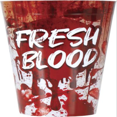 FIESTAS GUIRCA | Reusable Fresh Blood Cup (9 x 16 cm) - Table Decoration for Halloween and Costume Parties - Ideal for Celebrations and Events - Red