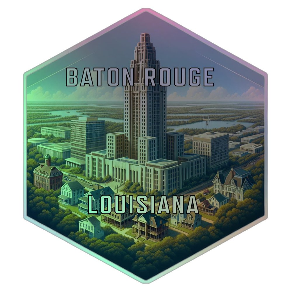 Baton Rouge Louisiana Holographic Souvenir Vinyl Decal Sticker 4-Inch