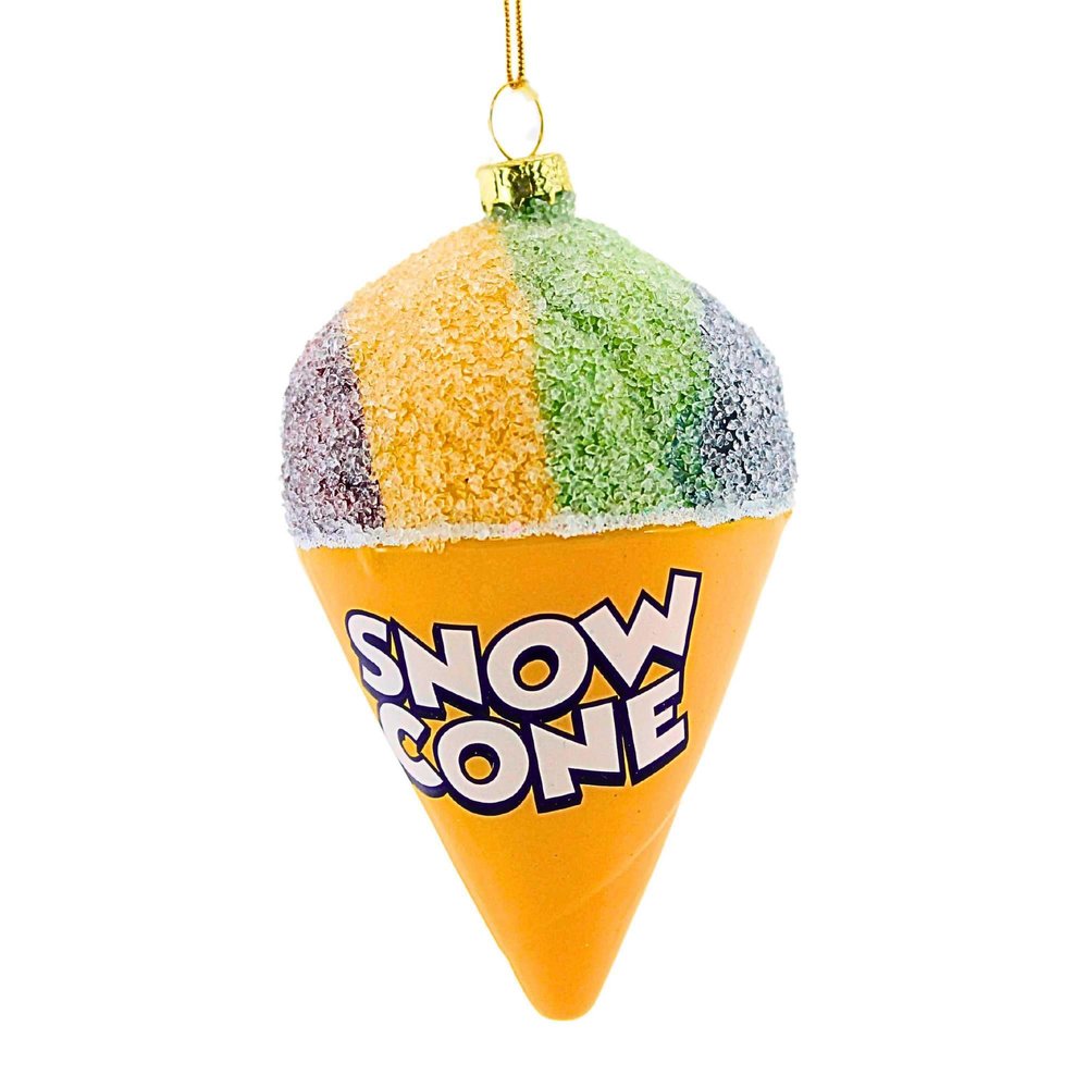 Rainbow Snow Cone Glass Ornament Sweet Treat Shaved Ice Fair Tree Ornament, 1Pc, 4.50In H, Go9503