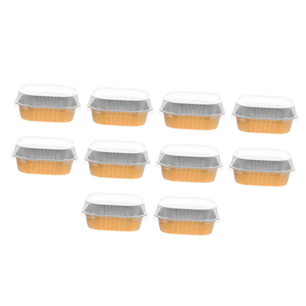 CATIEBYE 10pcs Cupcake Boxes Cake Container Reusable Baking Box Lids for Foil Pans