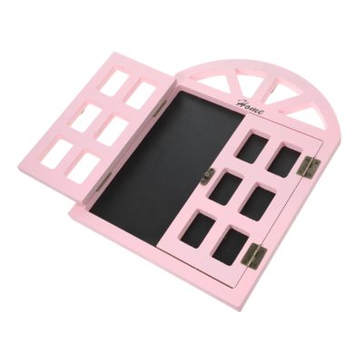 Retro Window Chalkboard Pink Wooden Hanging Label Xmas