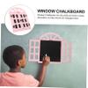 Retro Window Chalkboard Pink Wooden Hanging Label Xmas view 4