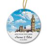 London Ornament with Big Ben Tower, Personalized Cityscape Big Ben Christmas Ornament, Big Ben in London Xmas Ornament 2025, Tower Big Ben London Landscape Ornament with Custom Name/Year view 1