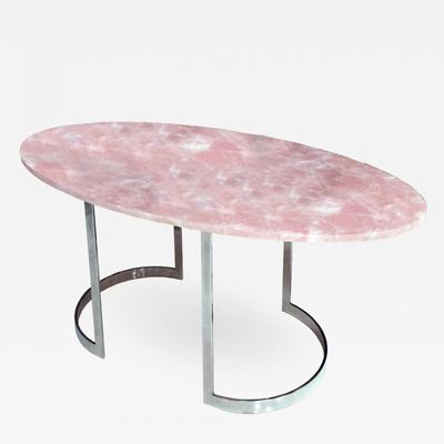 18 x 36 Inches Oval Shape Epoxy Coffee Table Top Rose Quartz Study Room Corner Table for Home Furniture Decor