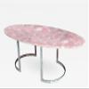 18 x 36 Inches Oval Shape Epoxy Coffee Table Top Rose Quartz Study Room Corner Table for Home Furniture Decor view 1