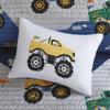Ergode Reversible Quilt Set - Dreamy Slumber with Vibrant Truck Print - Twin Size - Blue/Grey - Hypoallergenic - Machine Washable - Includes Throw Pillow view 2
