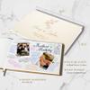 Lily's Atelier Personalized Guest Book w Wedding Month Flowers | Elegant 14 Color Hardcover Custom Guestbook for Wedding Reception | 60 Blank Sheets for Signing - Cream Color view 4