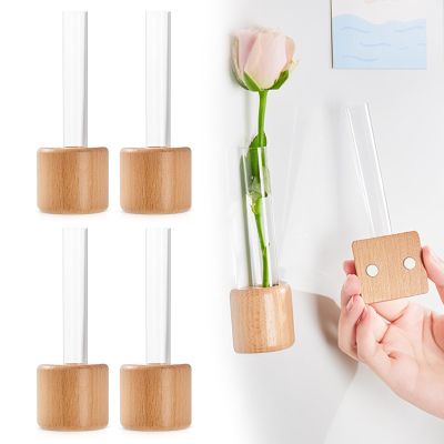 AGLOO Decorative Fridge Magnets - Mini Vase Planter Magnets for Refrigerator, Locker, Kitchen and Office - Cute Test Tube Plant Flower Vase (4)