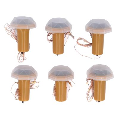 Solar Wine Bottle String Light, Decorative LED Cork Lights for Home, Wedding, Party 6pcs 2.49ft, with Plastic Cork Design, Solar Powered, Automatically On/Off