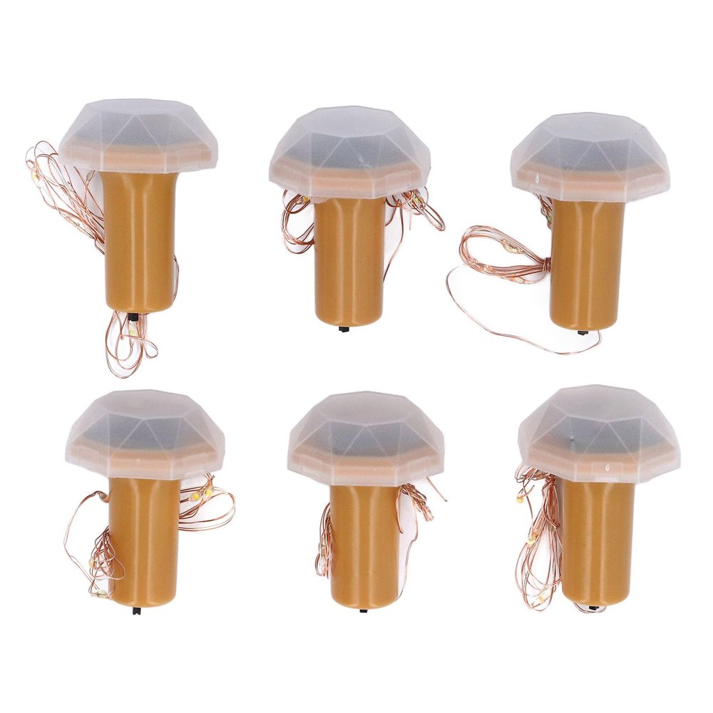 Solar Wine Bottle String Light, Decorative LED Cork Lights for Home, Wedding, Party 6pcs 2.49ft, with Plastic Cork Design, Solar Powered, Automatically On/Off