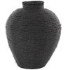 Deco 79 Metal Handmade Decorative Vase Wrapped Pot Centerpiece Vase, Flower Vase for Home Decoration 11" x 11" x 13", Black view 1