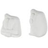 Deco 79 Resin People Decorative Sculpture Abstract Home Decor Statues with Tucked Sitting Position, Set of 2 Accent Figurines 8", 7" H, White view 1
