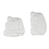 Deco 79 Resin People Decorative Sculpture Abstract Home Decor Statues with Tucked Sitting Position, Set of 2 Accent Figurines 8", 7" H, White view 4
