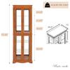 Lighted Curio Cabinet 71" Vintage Glass Display Case with 6 Adjustable Shelves, 4 Tempered Glass Doors, Bulb Included, Wine Bar China Cabinet with Arched Bottom for Living Room (Dark Oak) view 2