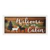 Lodge Wall Art Welcome Framed Cabin Woods and Lake 3.75" W x 15.1" L - Cabin view 1
