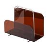 SiaBiced Sleek Acrylic Magazine Display Stand for Home Office Organization, Brown view 1
