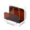 SiaBiced Sleek Acrylic Magazine Display Stand for Home Office Organization, Brown view 2
