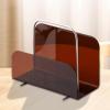 SiaBiced Sleek Acrylic Magazine Display Stand for Home Office Organization, Brown view 3