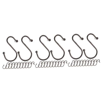 Garneck 36pcs Shower Curtain Hooks S-Shape Hooks for Easy Sliding Bathroom Accessory for Shower Rods Resistant Design Lightweight and Easy to Install