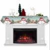 Hokiten Teal Christmas Scarf, 70 x 17 Inch, Red Snowman Xmas Decoration, Botanical Balls Tree Elk Mantel Scarves Fireplace Runner view 1