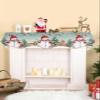 Hokiten Teal Christmas Scarf, 70 x 17 Inch, Red Snowman Xmas Decoration, Botanical Balls Tree Elk Mantel Scarves Fireplace Runner view 2