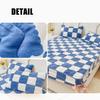LDLCYCN Milk Velvet Checkered Fitted Sheet Mattress Cover King Warm Thicken Mattress Protector Super Soft Bed Cover with Pillowcase Washable 12'' Deep Pocket Mattress Pad,Dark Blue,200 * 220cm(3PCS) view 3