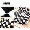LDLCYCN Milk Velvet Checkered Fitted Sheet Mattress Cover King Warm Thicken Mattress Protector Super Soft Bed Cover with Pillowcase Washable 12'' Deep Pocket Mattress Pad,Black,180 * 200cm(King) view 3