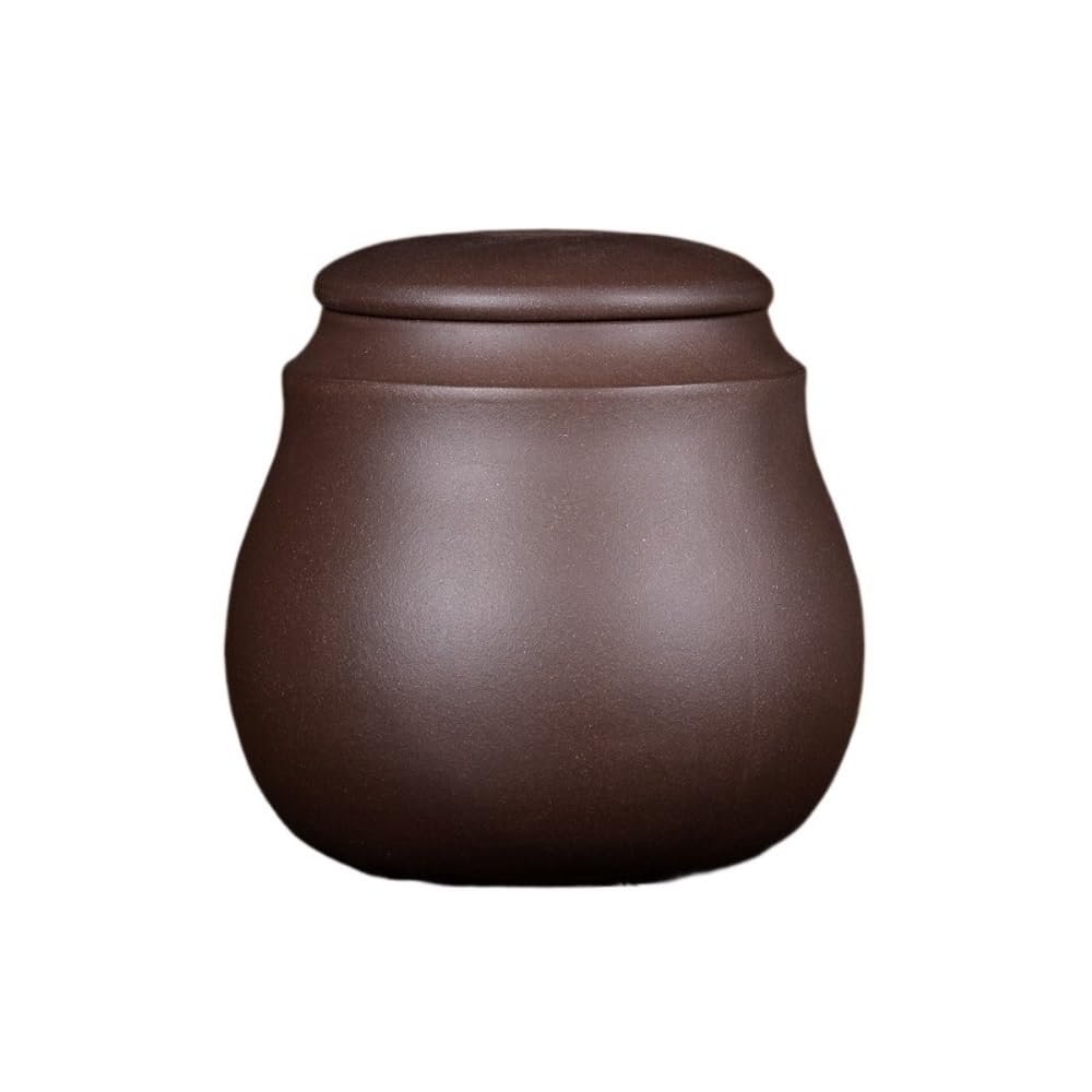 Tea Caddy Purple Sand Tea Storage Container Jar Ceramic Sealed Jar Loose Tea Jar Awakening Tea Jar Chinese Tea Set Single Jar for Kitchen Storage Tea Coffee Sugar(B)