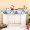 Hokiten Blue Coastal Christmas Mantel Scarf 70 x 17 Inch, Snowman Xmas Tree Mantel Decorations for Fireplace Scarf Xmas Decoration, Nautical Coral Starfish Balls Mantel Scarves Runner for Christmas view 2