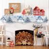 Hokiten Blue Coastal Christmas Mantel Scarf 70 x 17 Inch, Snowman Xmas Tree Mantel Decorations for Fireplace Scarf Xmas Decoration, Nautical Coral Starfish Balls Mantel Scarves Runner for Christmas view 3