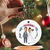 Mr & Mrs Ornament Christmas 2025, Personalized Marriage Ornament with Photo, Customized Wedding Anniversary Ornament Christmas with Name & Year, Gift for Couple, Newlywed Ornament, Just Married Decor view 2