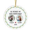 All Because We Both Swiped Right Ornament, Customized Online Dating Ornament Christmas 2025, Personalized Couple Name Year Ornament, Custom Photo Couple Online Ornament Xmas for Boyfriend Girlfriend view 1